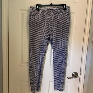 Blue and white printed pants